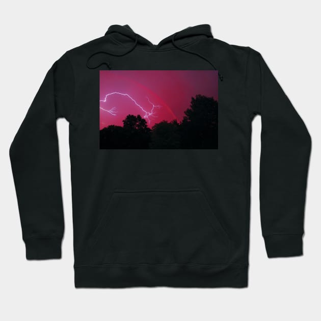 Nighttime Lightning Strike Hoodie by Rosey Elisabeth